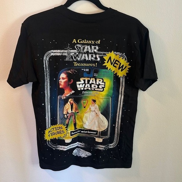 Vintage 80s Dbruze Unisex A Galaxy Of Star Wars Treasures Black T-Shirt Size S - Picture 4 of 5